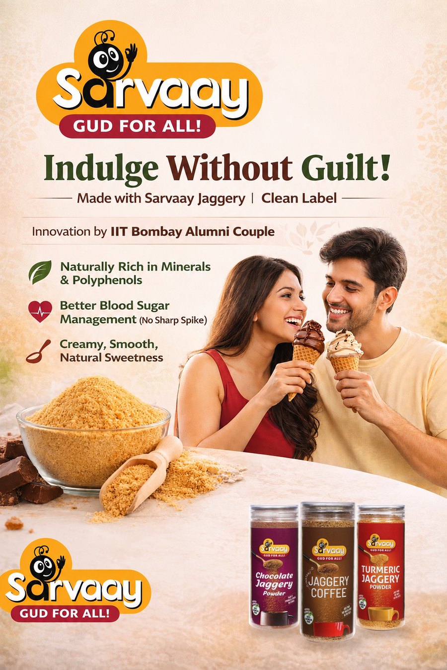Sarvaay — Indulge Without Guilt, made with Sarvaay jaggery